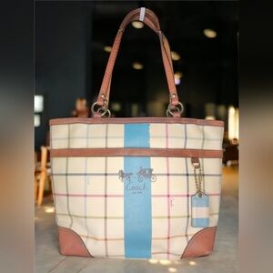 Coach Heritage Tattersall Gallery Tote In Plaid (style D0868-12561)